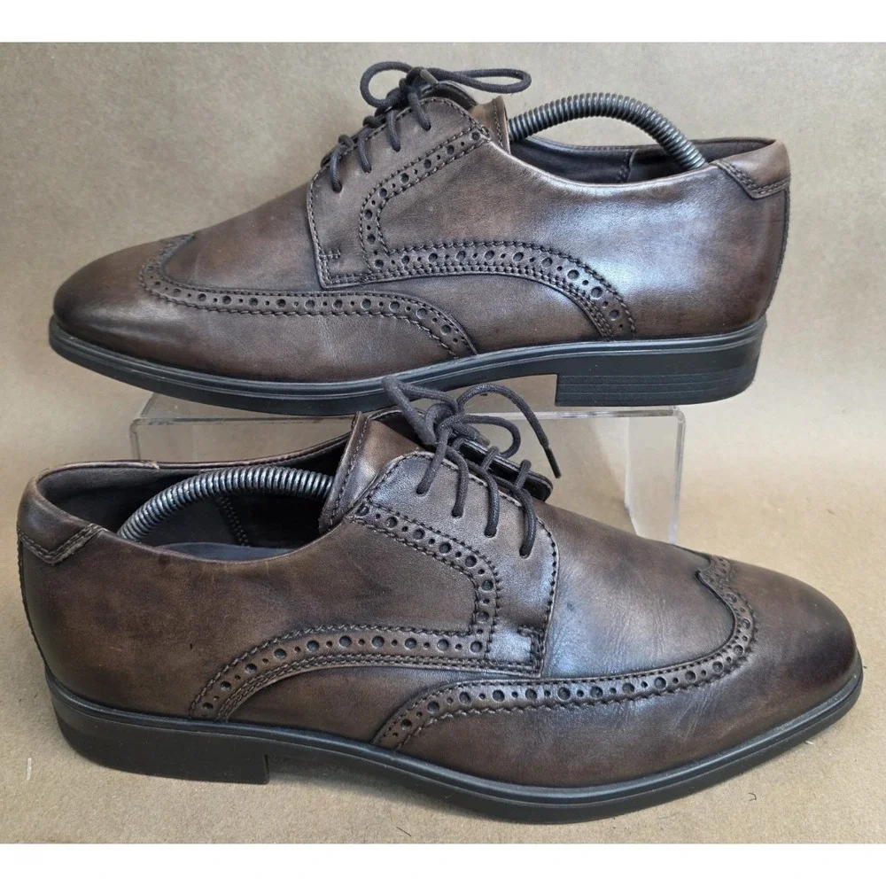 ECCO Melbourne (Us 10 Eu 40) Wing Tip Oxford, Cocoa Brown, Men's